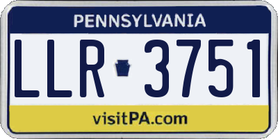 PA license plate LLR3751