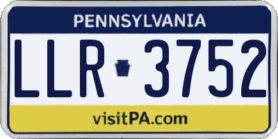 PA license plate LLR3752