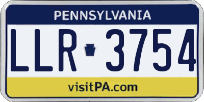 PA license plate LLR3754