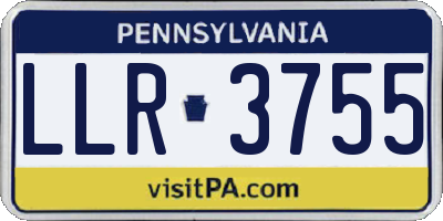 PA license plate LLR3755