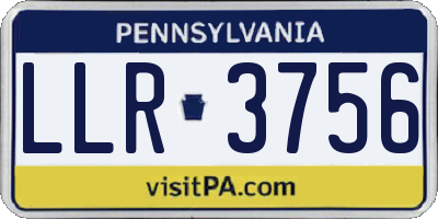 PA license plate LLR3756