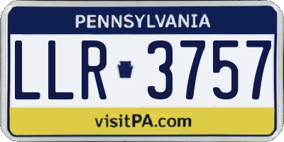 PA license plate LLR3757
