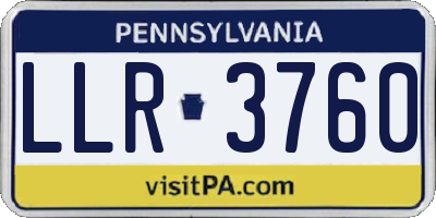 PA license plate LLR3760