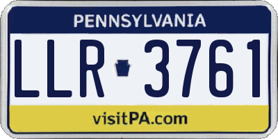 PA license plate LLR3761