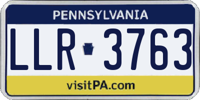 PA license plate LLR3763