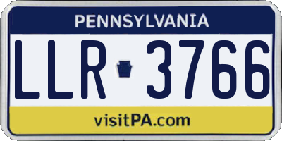 PA license plate LLR3766