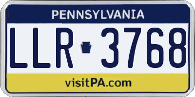 PA license plate LLR3768