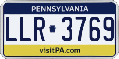 PA license plate LLR3769