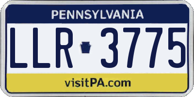 PA license plate LLR3775
