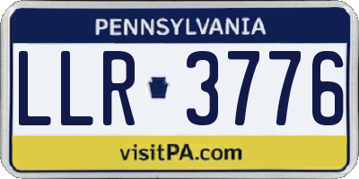 PA license plate LLR3776