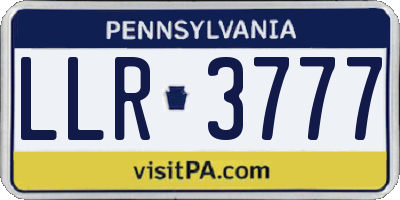 PA license plate LLR3777