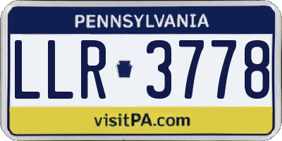PA license plate LLR3778