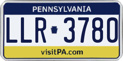PA license plate LLR3780