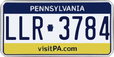 PA license plate LLR3784