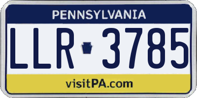 PA license plate LLR3785