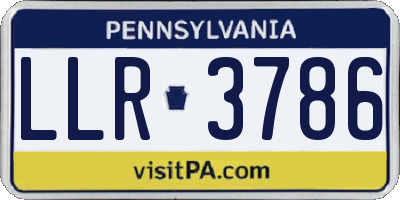 PA license plate LLR3786