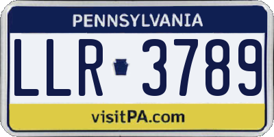PA license plate LLR3789