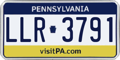 PA license plate LLR3791