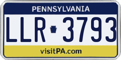 PA license plate LLR3793