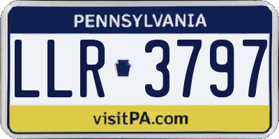 PA license plate LLR3797