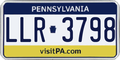 PA license plate LLR3798