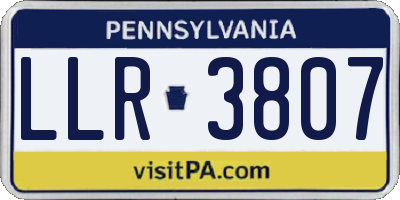PA license plate LLR3807