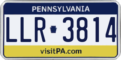 PA license plate LLR3814