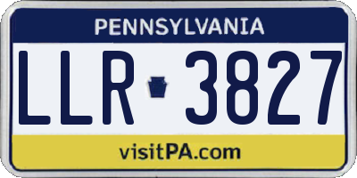 PA license plate LLR3827