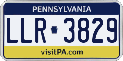 PA license plate LLR3829