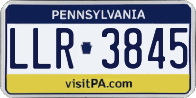 PA license plate LLR3845