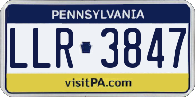 PA license plate LLR3847