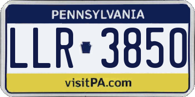 PA license plate LLR3850