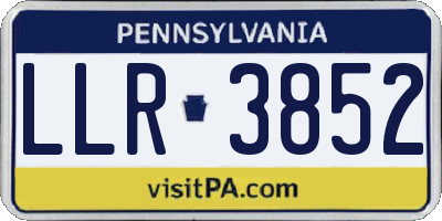 PA license plate LLR3852