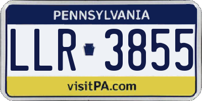 PA license plate LLR3855