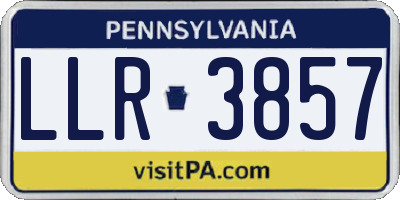 PA license plate LLR3857