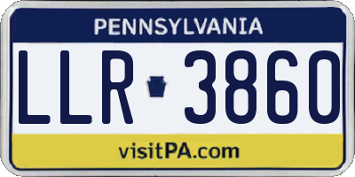PA license plate LLR3860