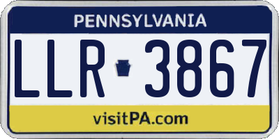 PA license plate LLR3867