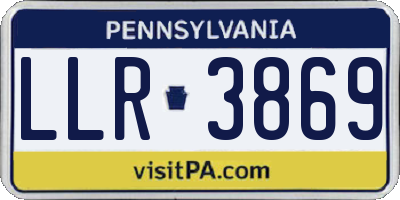 PA license plate LLR3869