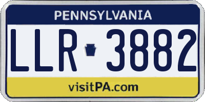 PA license plate LLR3882