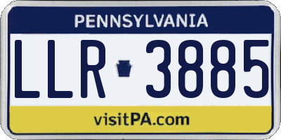 PA license plate LLR3885