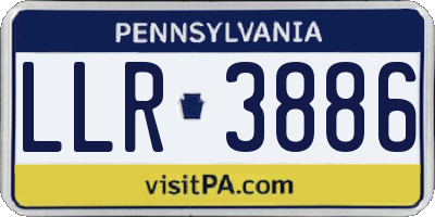 PA license plate LLR3886