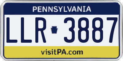 PA license plate LLR3887