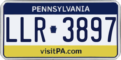 PA license plate LLR3897