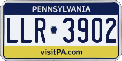 PA license plate LLR3902