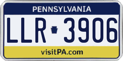 PA license plate LLR3906