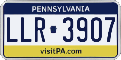 PA license plate LLR3907