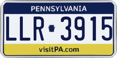 PA license plate LLR3915