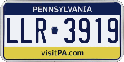 PA license plate LLR3919