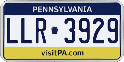 PA license plate LLR3929