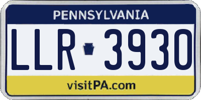 PA license plate LLR3930